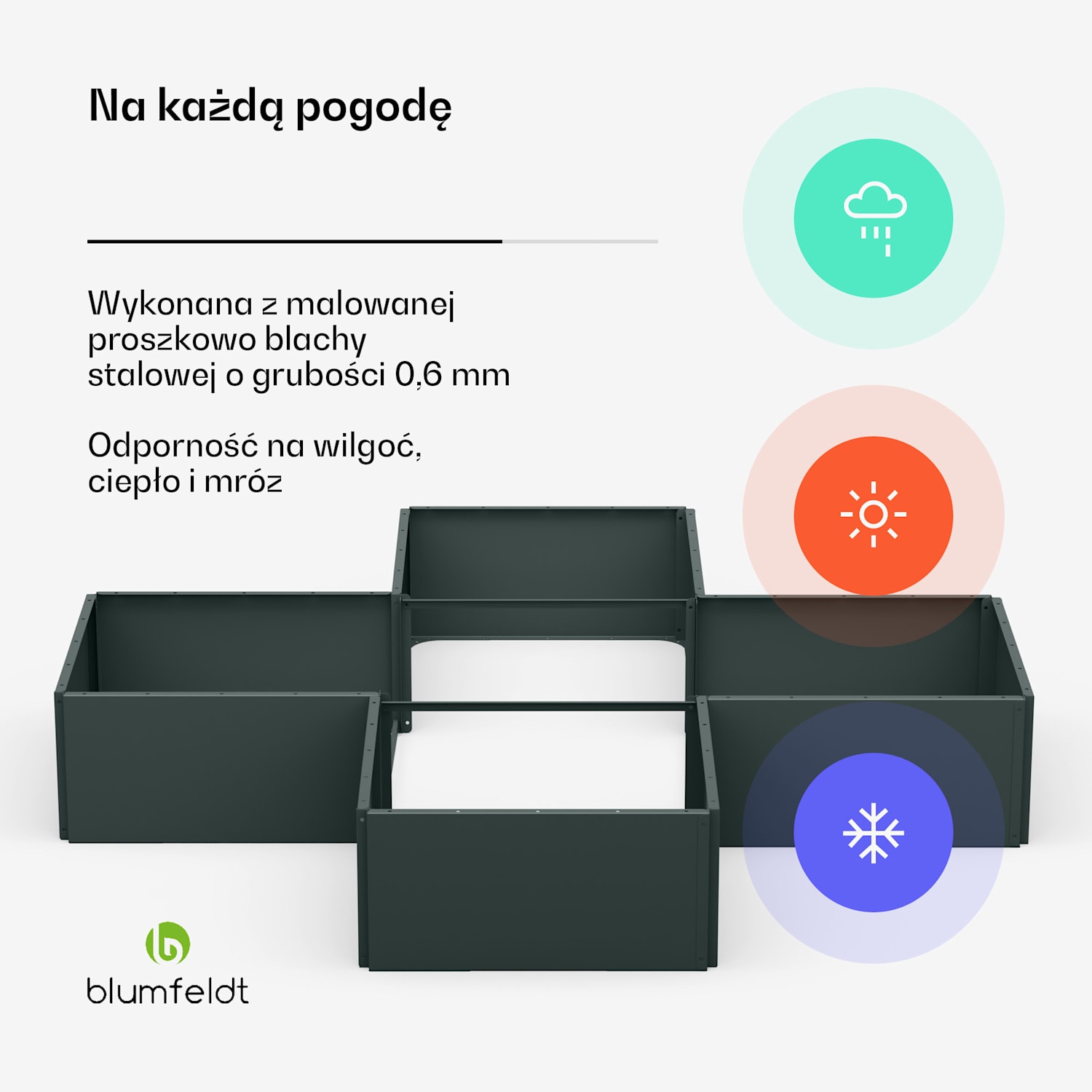 Versagrow podwyższana grządka z 12 modułami, indywid. kształt, stal nierdzewna o grubości 1 mm 12 | Zieleń Leśna