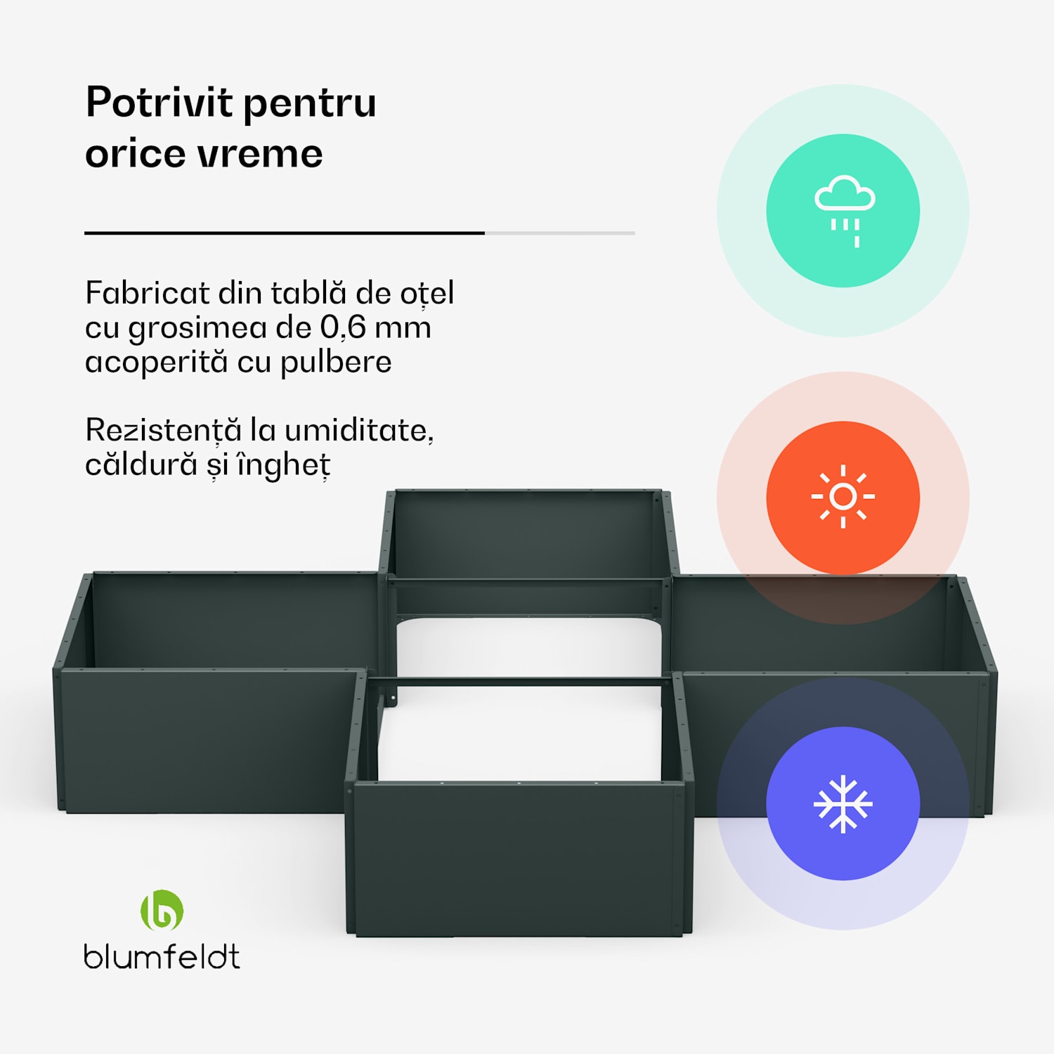 Ghiveci de grădină Versagrow cu 12 module, formă individuală, grosime 1 mm, oțel inoxidabil