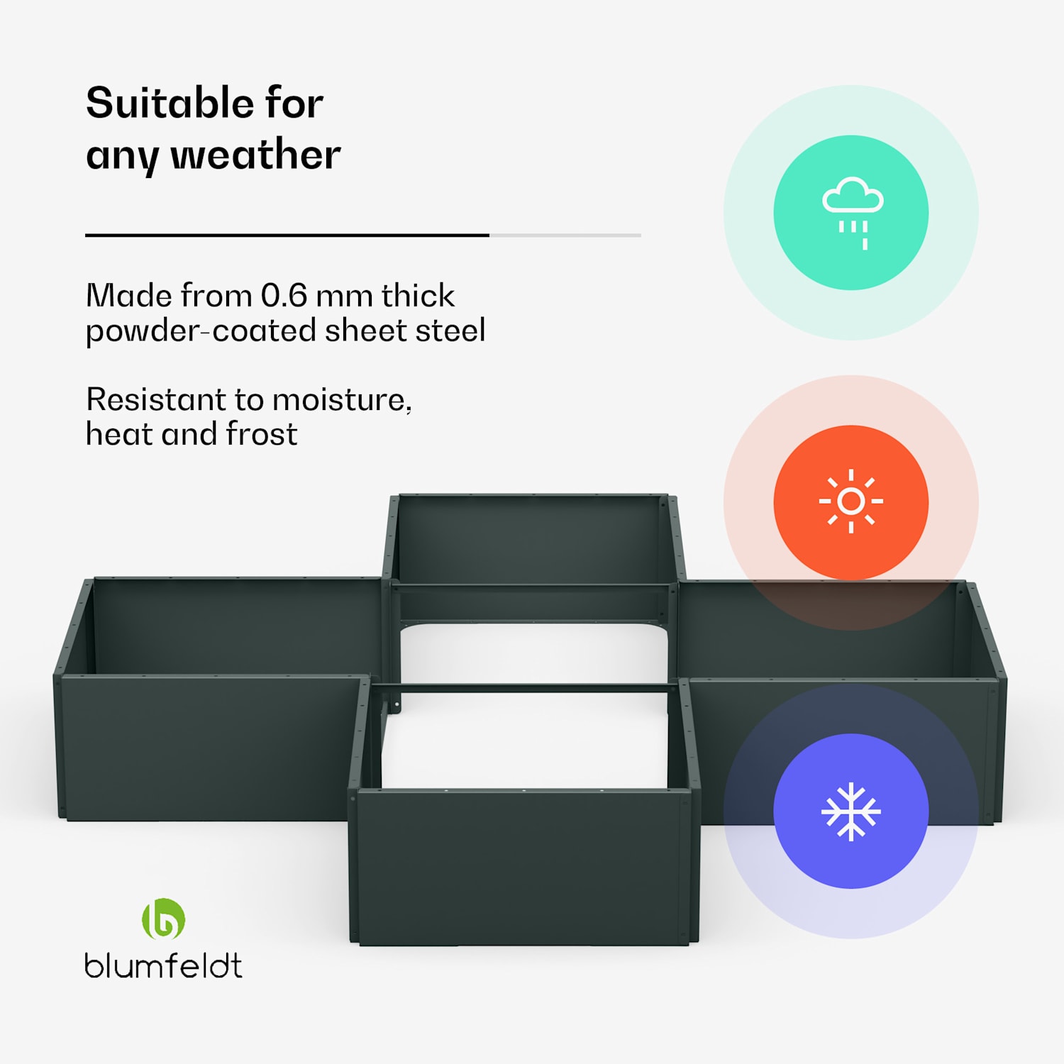Versagrow raised bed with 12 modules | individual Mould | 1 mm thick, stainless steel