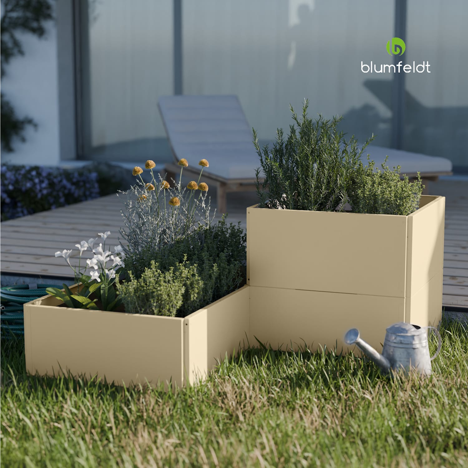 Versagrow vyvýšený záhon s 12 modulmi, individuálny tvar, hrúbka 1 mm, nehrdzavejúca oceľ 