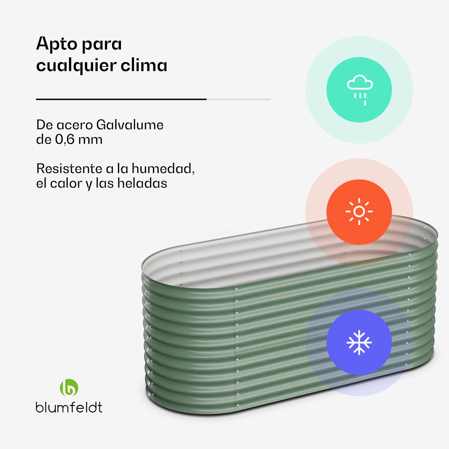 Cama elevada High Grow con 200 x 80 x 100 cm de chapa ondulada de acero fácil de montar a prueba de óxido y heladas 200 x 100 x 80 cm | Verde