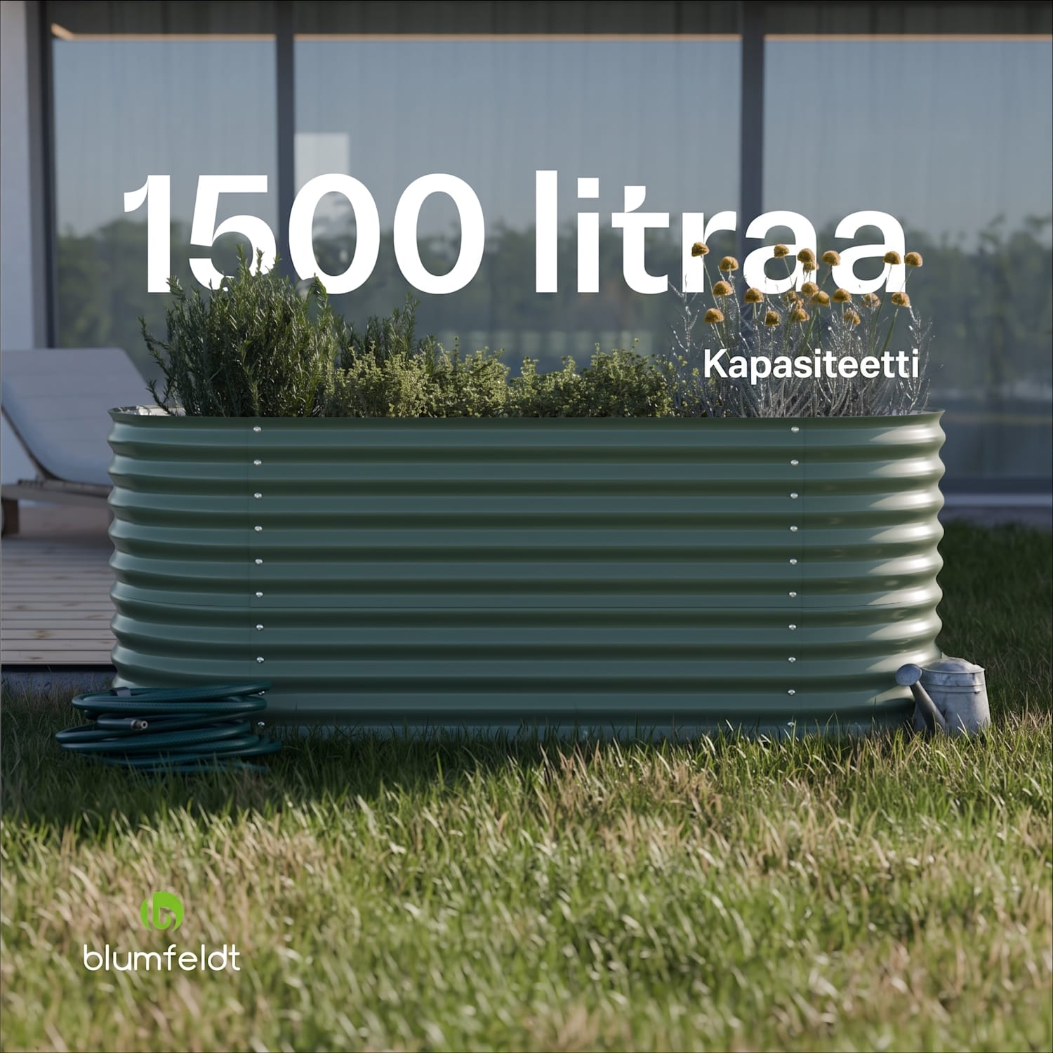 High Grow -viljelylaatikko 200 x 80 x 100 cm teräs-aaltopelti helppo koota ruosteen ja pakkasen kestävä 200 x 100 x 80 cm | Vihreä