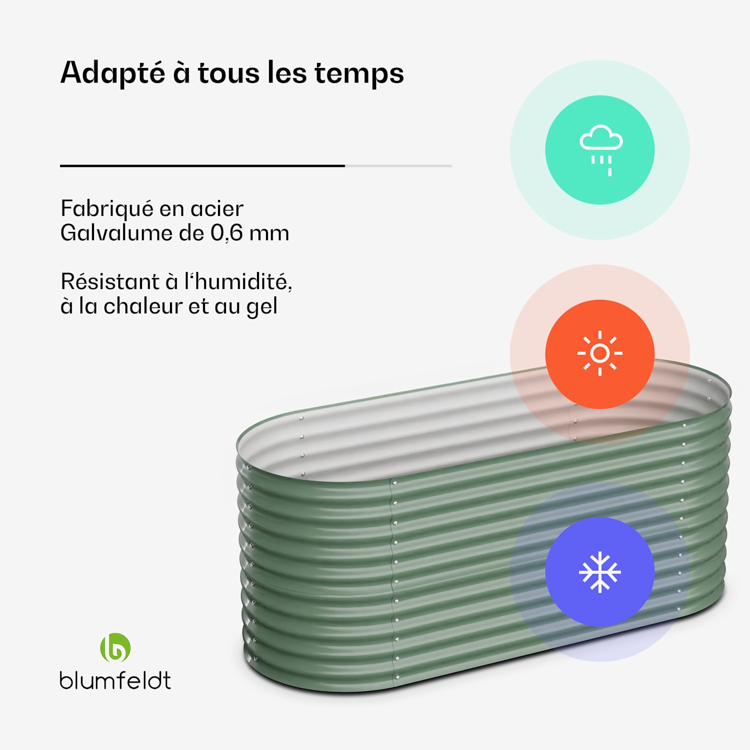 High Grow hoge kweekbak van 200 x 80 x 100 cm van stalen golfplaat eenvoudige opbouw roest- en vorstvrij 200 x 100 x 80 cm | Groen