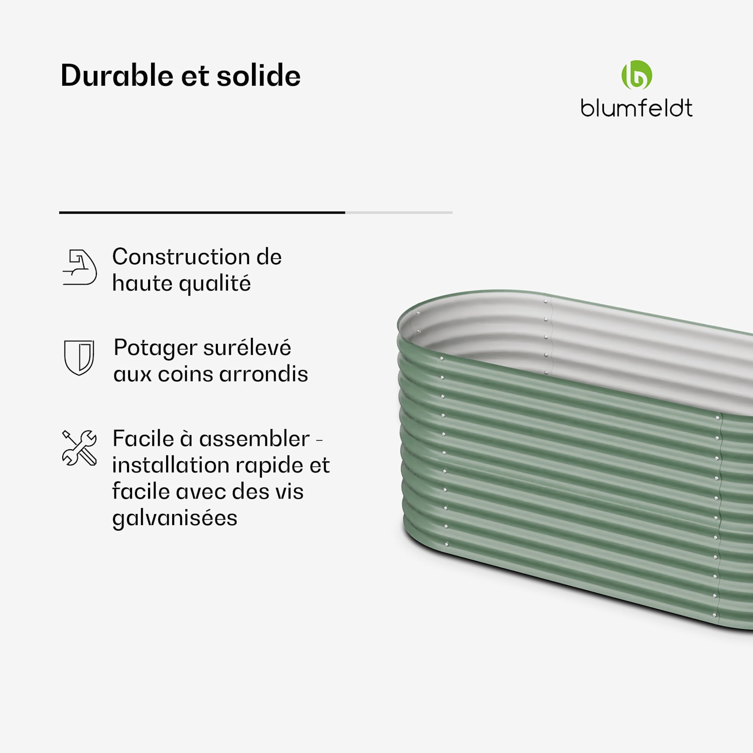 High Grow hoge kweekbak van 200 x 80 x 100 cm van stalen golfplaat eenvoudige opbouw roest- en vorstvrij 200 x 100 x 80 cm | Groen