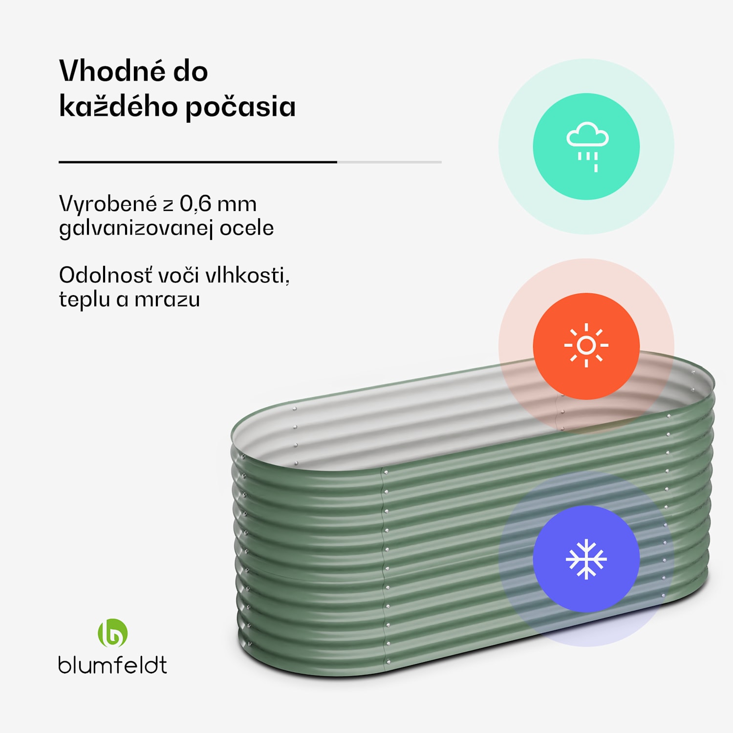 High Grow, vyvýšený záhon, 200 x 80 x 100 cm, z vlnitého oceľového plechu, jednoduchá montáž, odolný voči hrdzi a mrazu 200 x 100 x 80 cm | Zelená