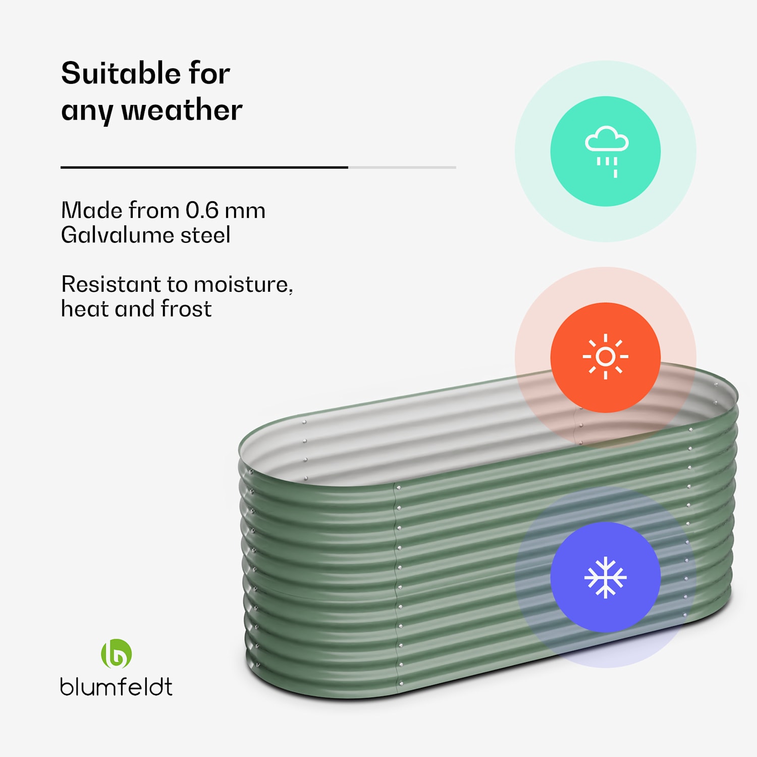 High Grow hoge kweekbak van 200 x 80 x 100 cm van stalen golfplaat eenvoudige opbouw roest- en vorstvrij 