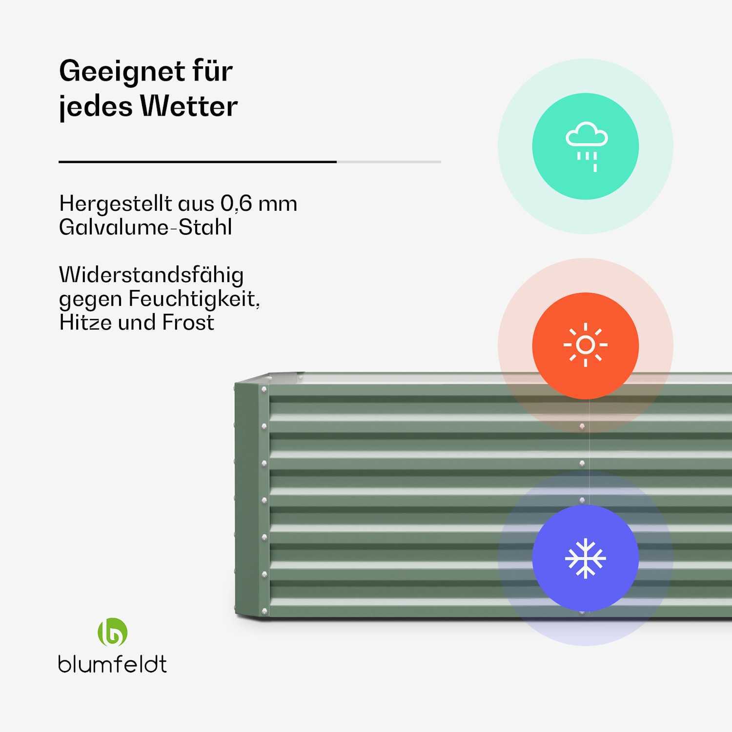 High Grow Straight Hochbeet 180x60x90cm Stahl-Wellblech einfacher Aufbau rost- und frostsicher 180 x 90 x 60 cm | Grün