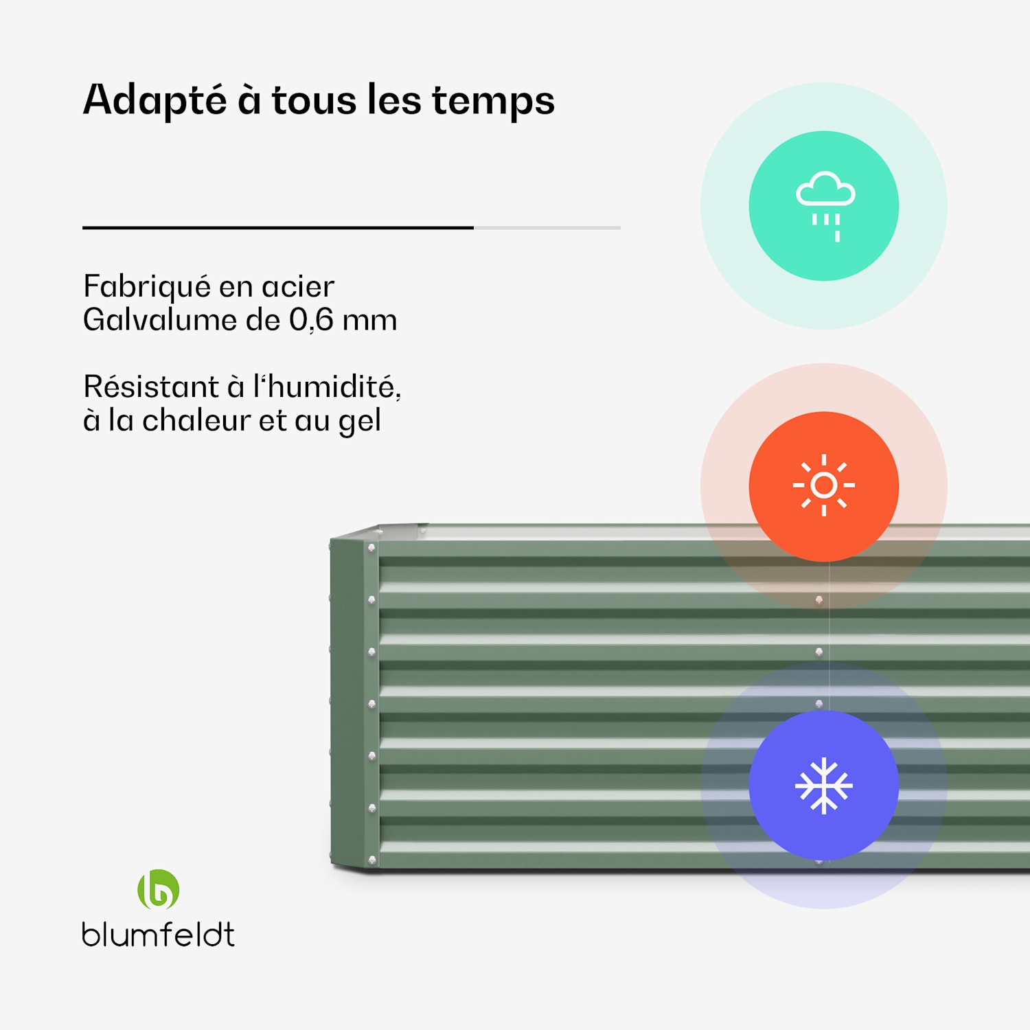 High Grow Straight hoge kweekbak 180x60x90cm stalen golfplaat eenvoudige opbouw roest- en vorstvrij 180 x 90 x 60 cm | Groen