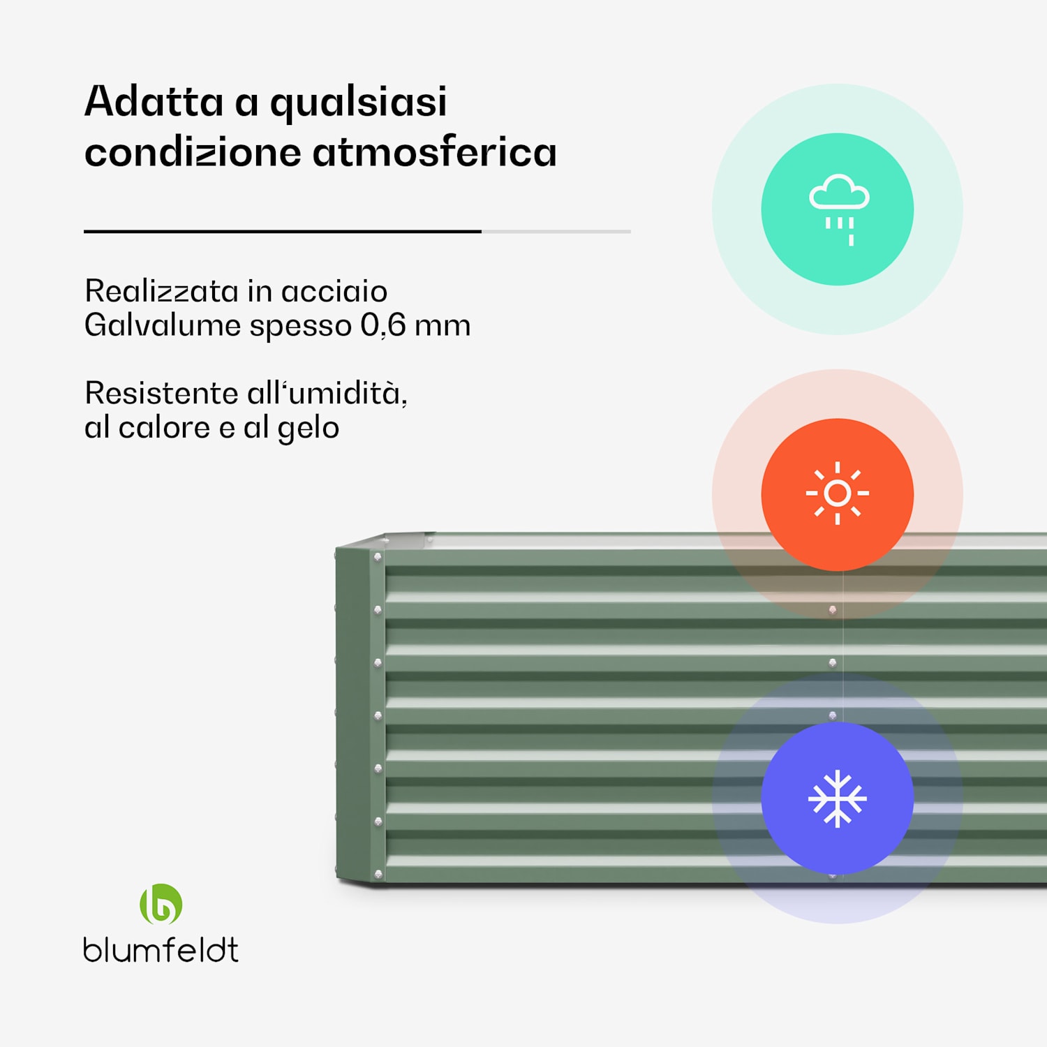 blumfeldt High Grow Straight - Aiuola rialzata da 180 x 60 x 90 cm, in lamiera d'acciaio ondulata, facile da montare, resistente alla ruggine e al gelo, per ortaggi, erbe e fiori 180 x 90 x 60 cm | Verde