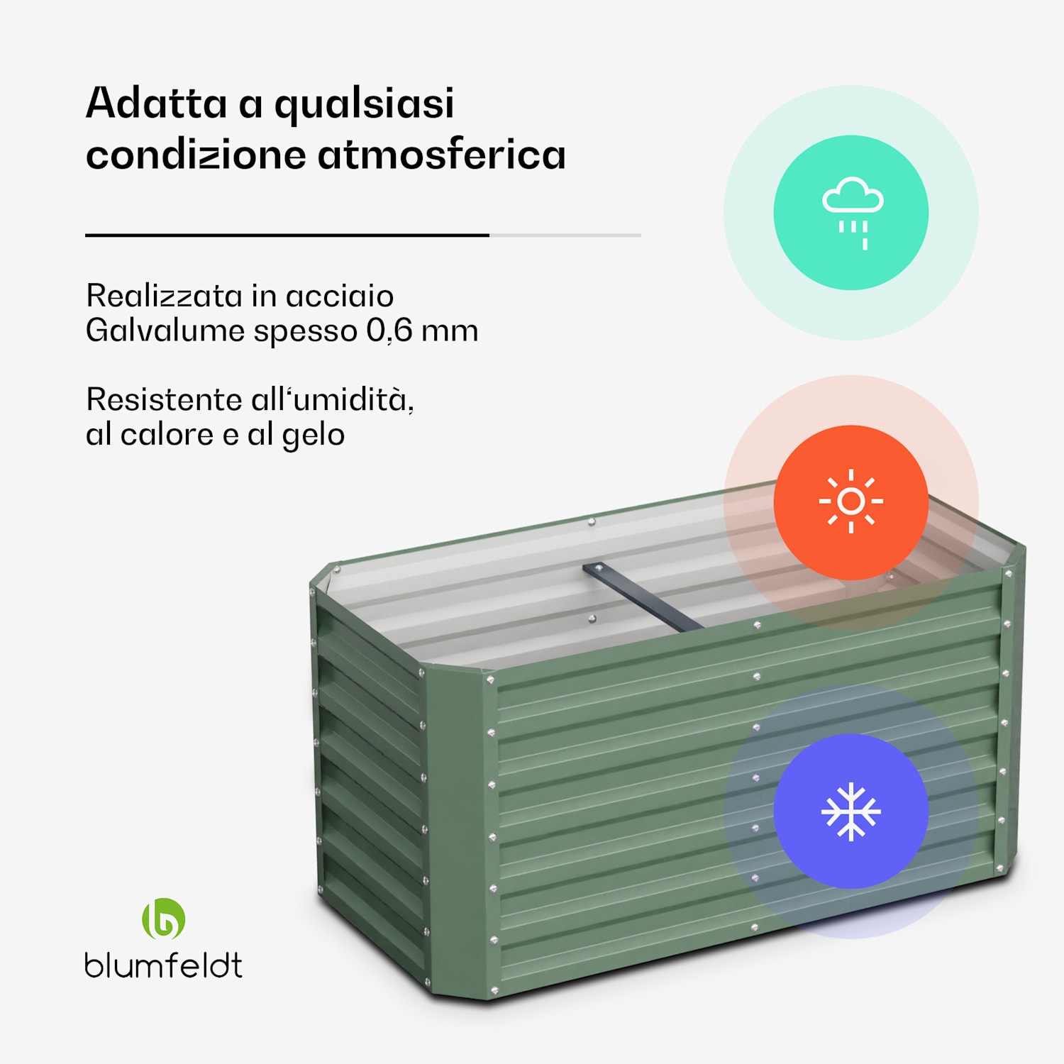 High Grow Straight - Aiuola rialzata da 120 x 60 x 60 cm, in lamiera d'acciaio ondulata, facile da montare, resistente alla ruggine e al gelo 