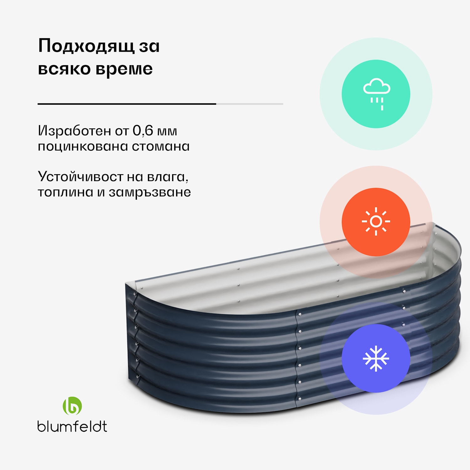 High Grow Extended, повдигната леха, 150x43x60 cm, с вълнообразна стоманена ламарина, лесна за сглобяване, устойчива на ръжда и замръзване 150 x 60 x 43 cm | Антрацит