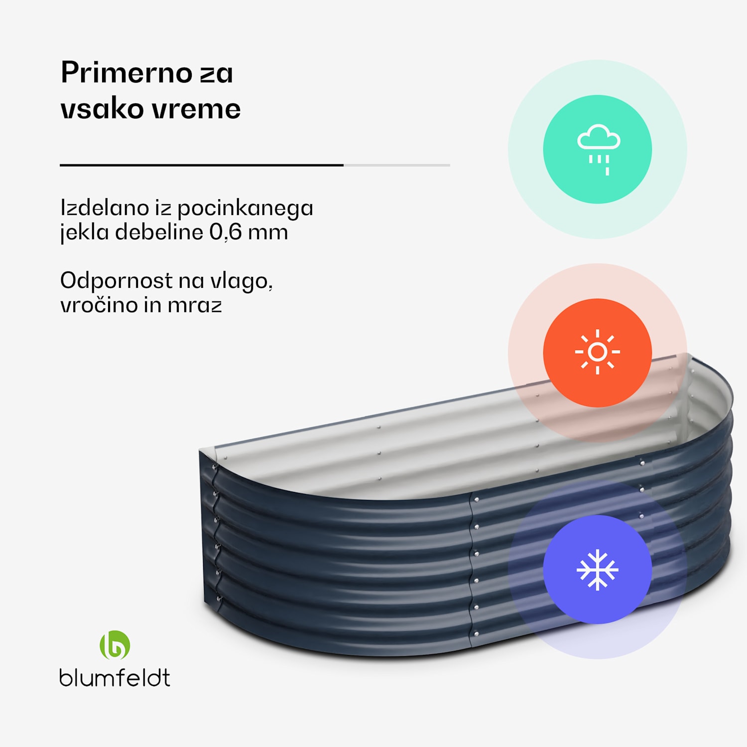 Dvignjena gredica High Grow Extended, 150x43x60 cm, iz valovite jeklene pločevine, enostavna za montažo, odporna proti rji in mrazu 150 x 60 x 43 cm | Antracit