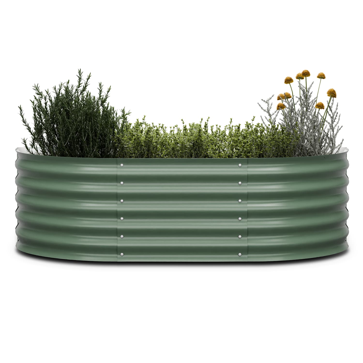 High Grow Extended hoge kweekbak 150 x 43 x 60cm stalen golfplaat eenvoudige opbouw roest- en vorstvrij