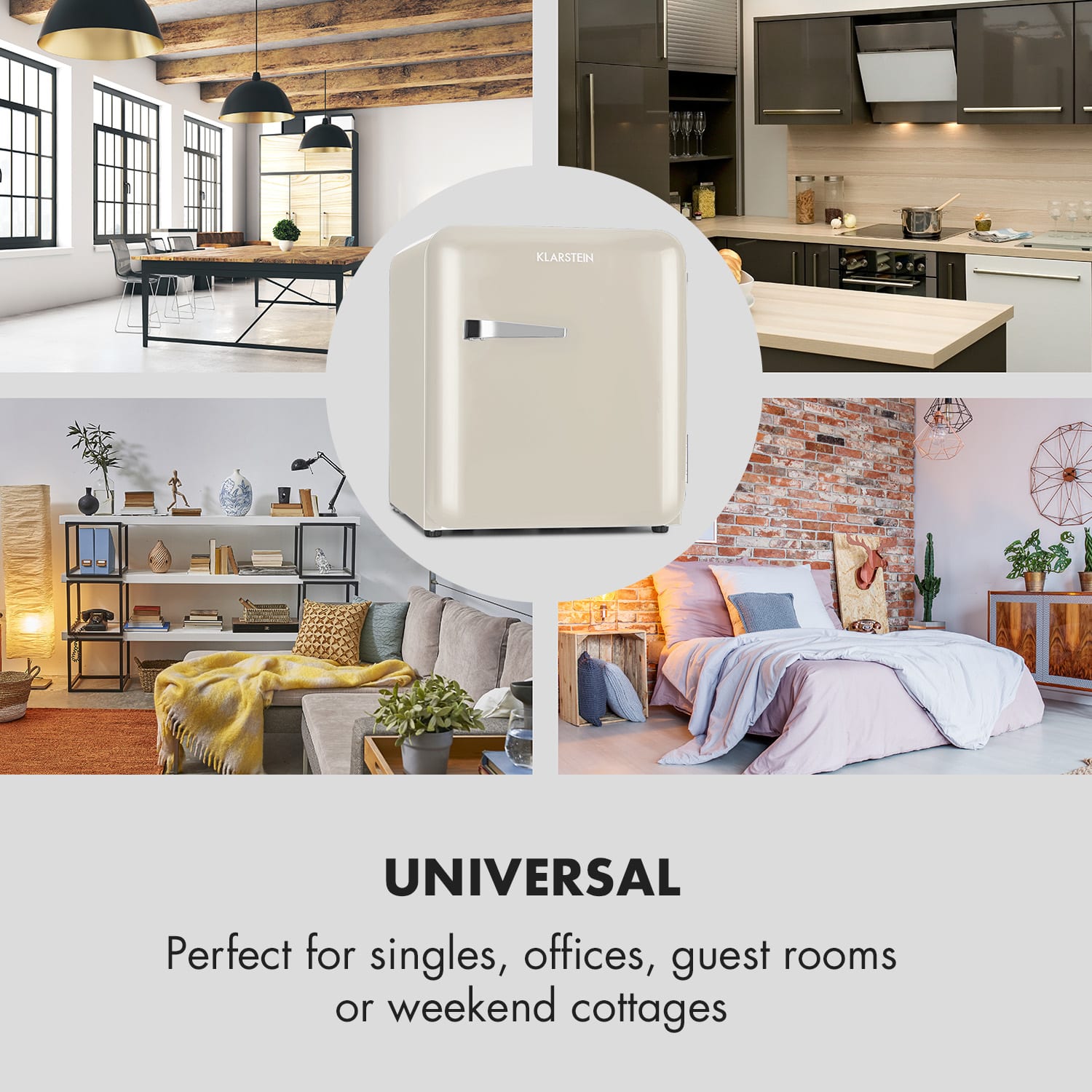 Audrey Mini, frigider retro, 48 l, 2 nivele, energie. clasa F 