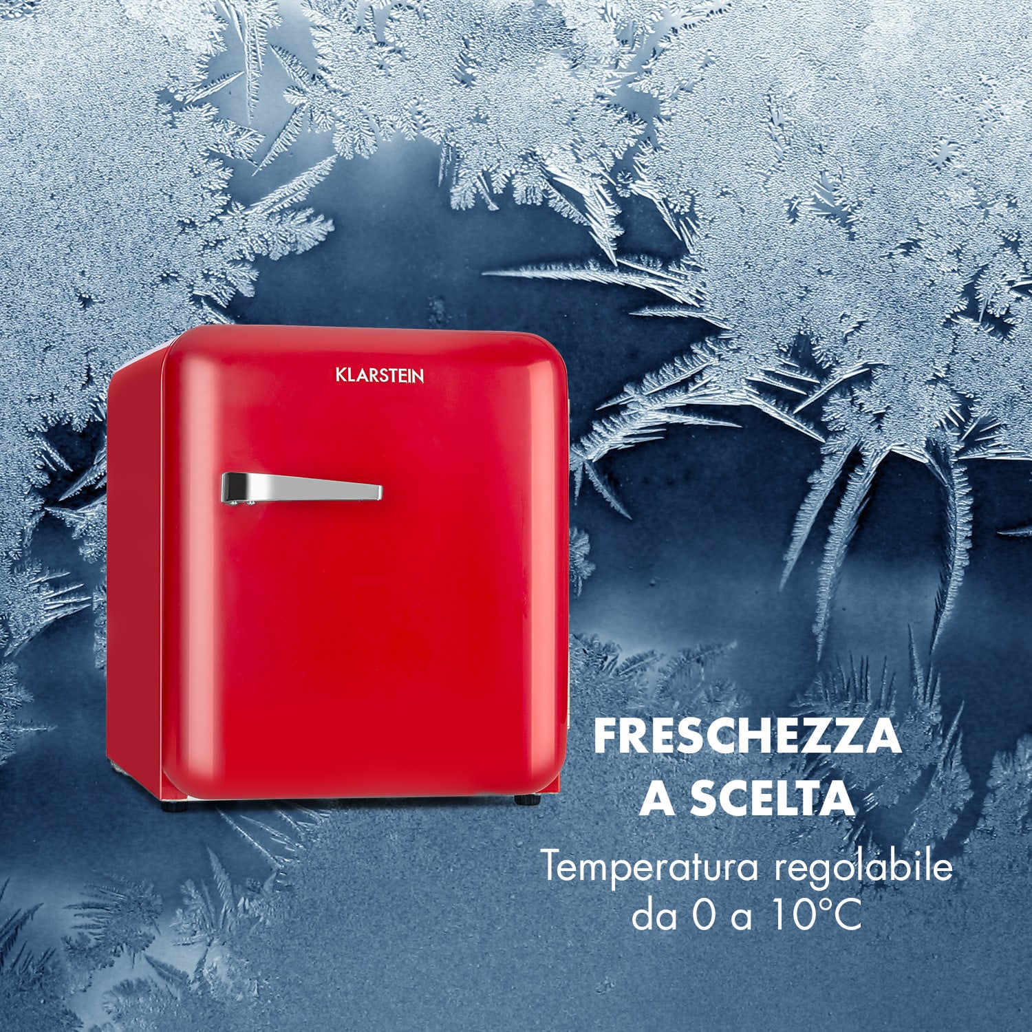 Audrey Mini - Frigorifero rétro, 48 L, 2 livelli 48 Ltr | Rosso