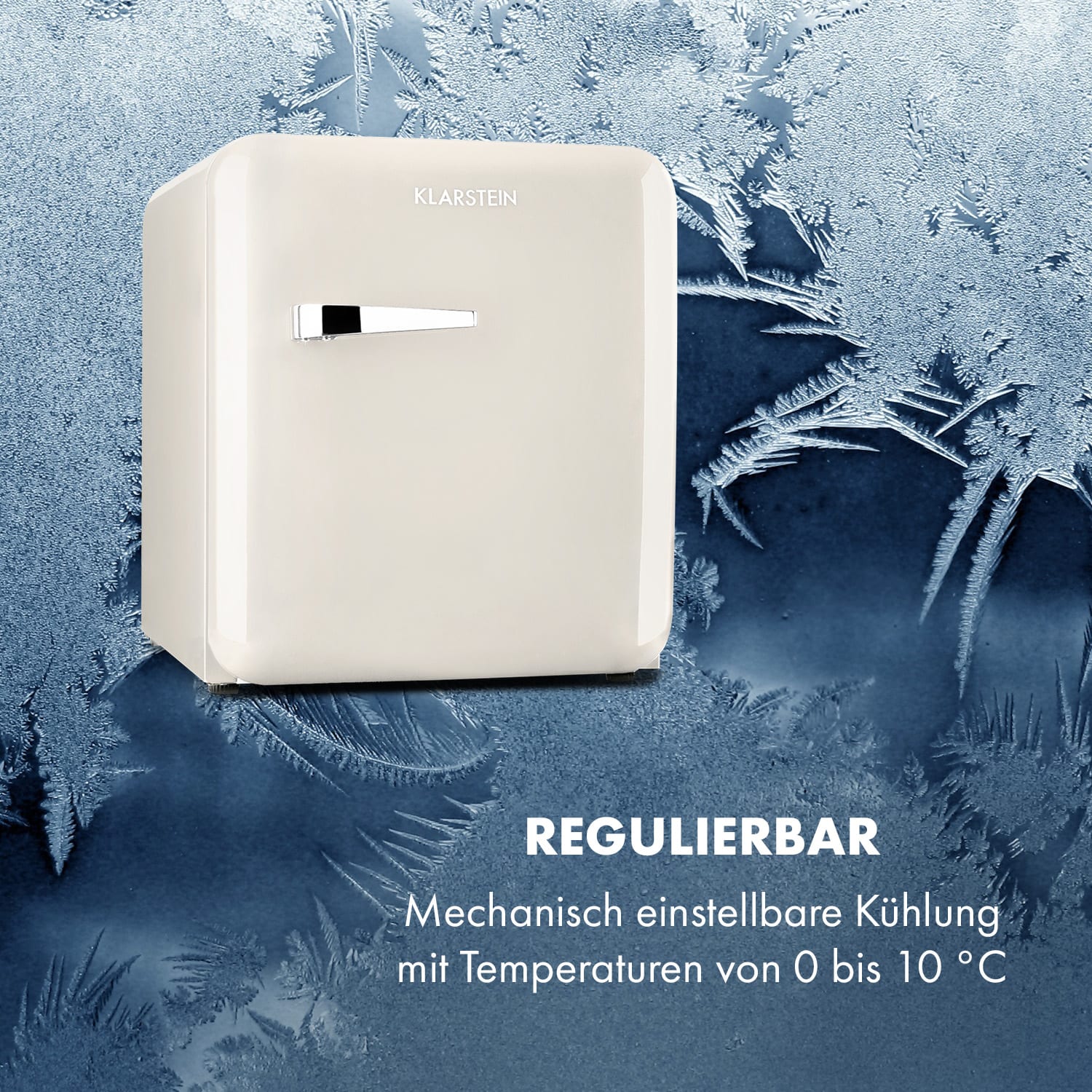 Frigorifero Audrey Mini 2 in 1 CEE E Congelatore LED 37 Ltr | Crema vintage