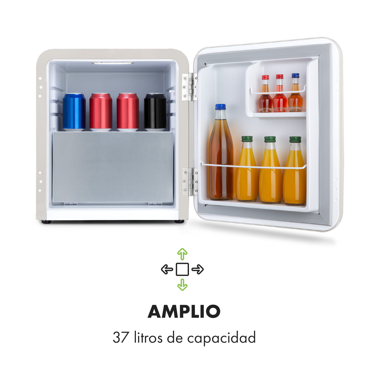 Audrey Mini 2 en 1 frigorífico clase de eficiencia energética E congelador LED 37 L | Crema Vintage