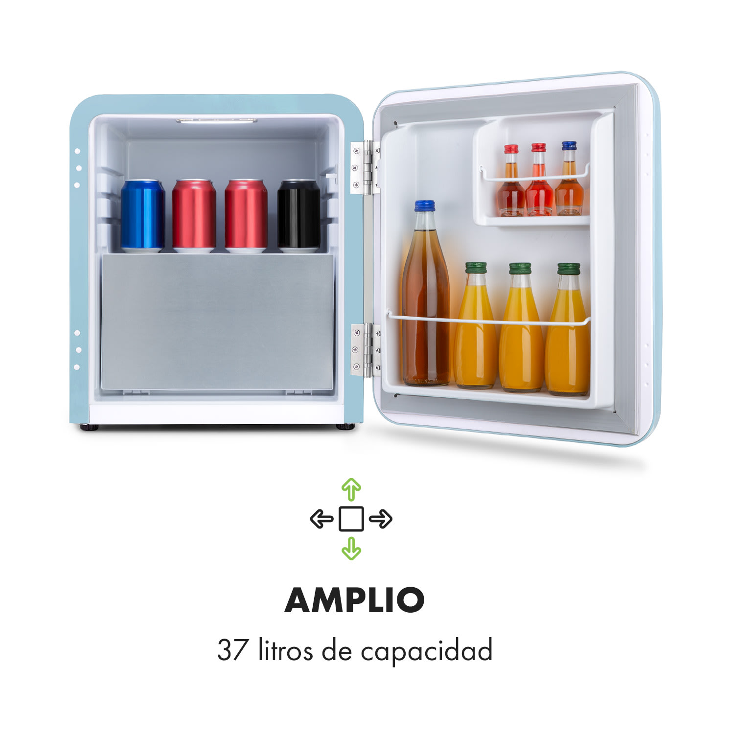 Audrey Mini 2 en 1 frigorífico clase de eficiencia energética E congelador LED 37 L | Azul Pastel