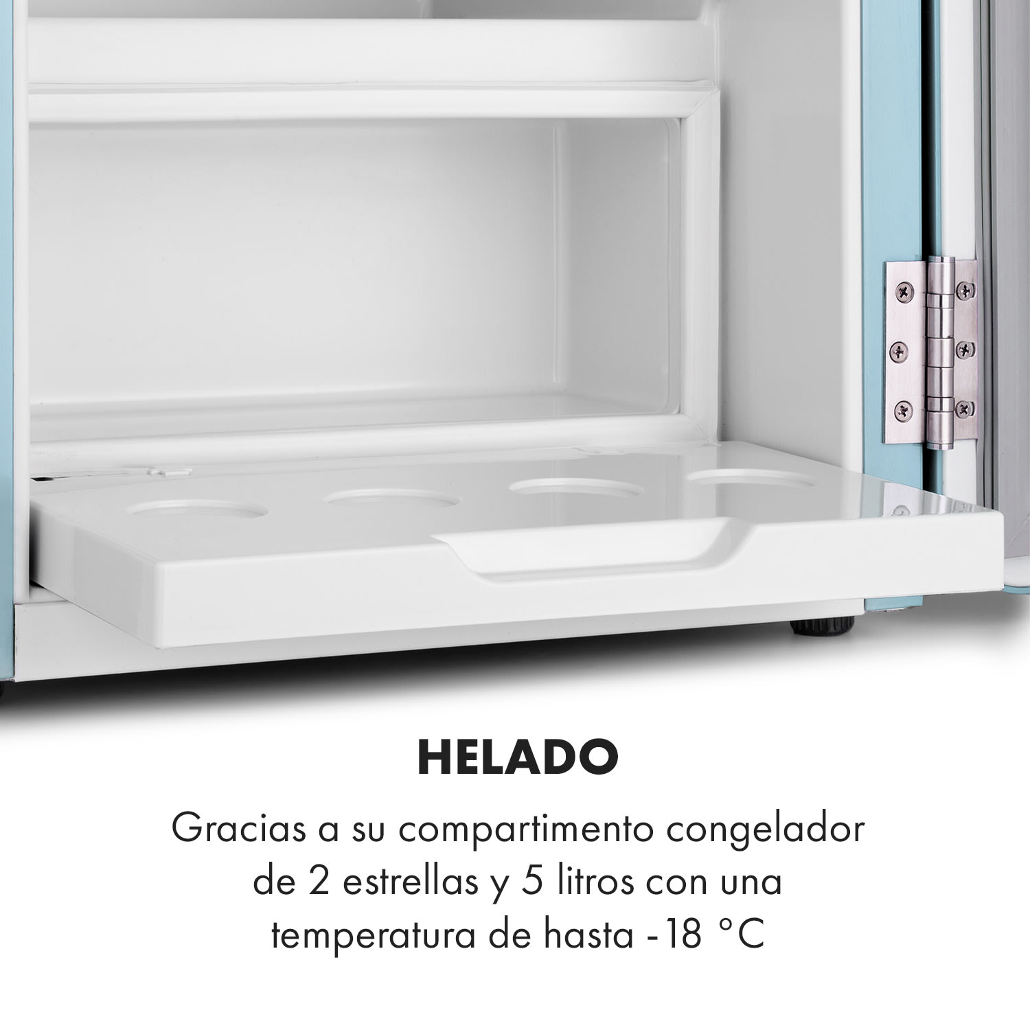 Audrey Mini 2 en 1 frigorífico clase de eficiencia energética E congelador LED 37 L | Azul Pastel