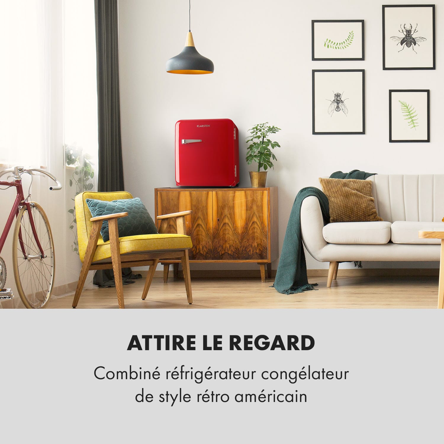 Audrey Mini 2in1 Réfrigérateur EEC E Congélateur LED 37 L | Rouge