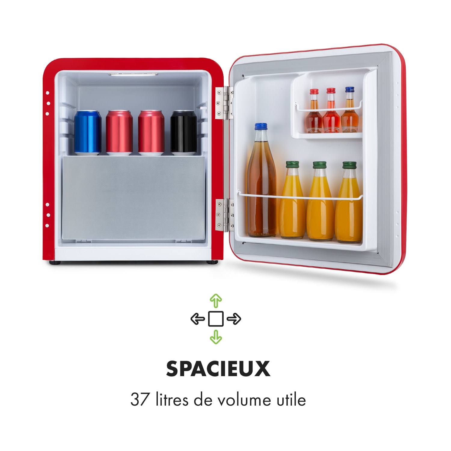 Audrey Mini 2in1 Réfrigérateur EEC E Congélateur LED 37 L | Rouge