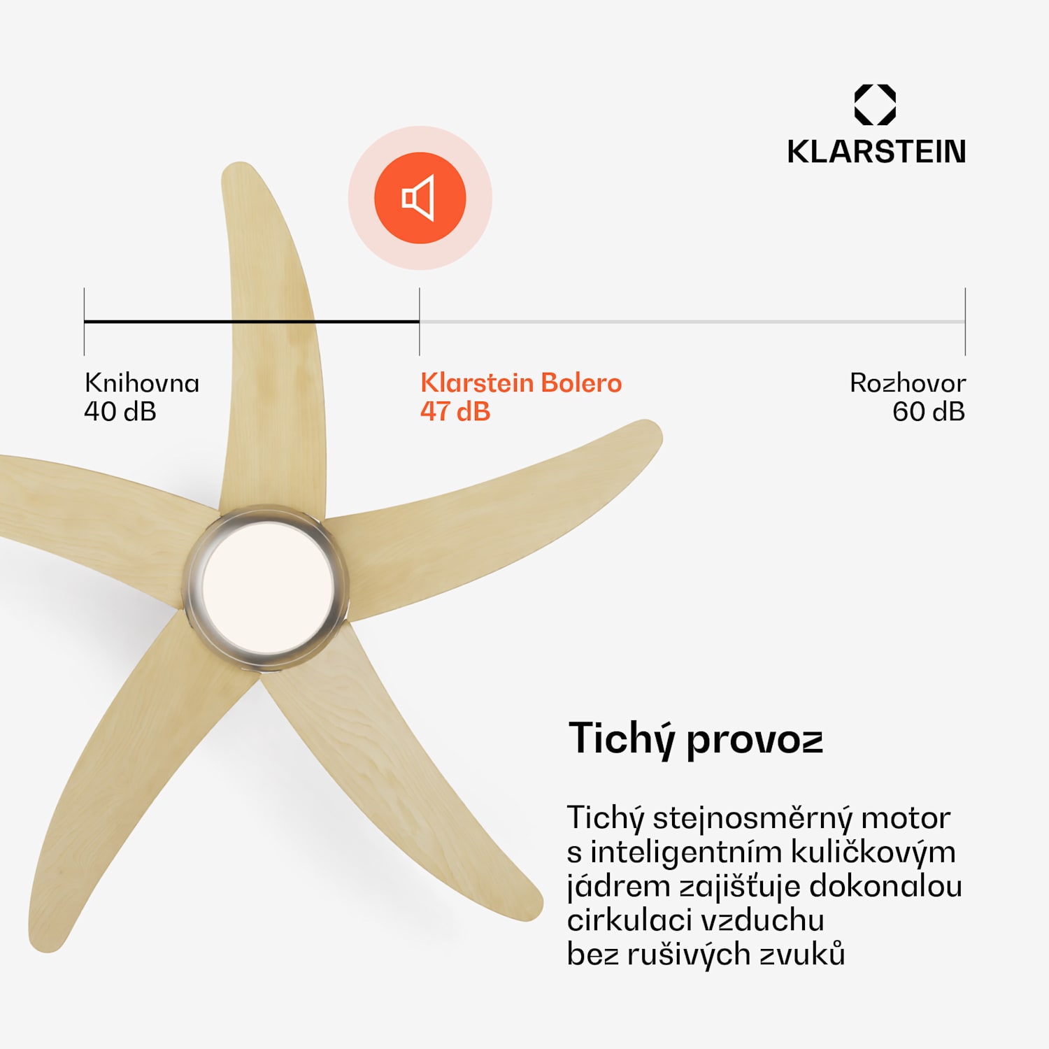 Bolero 2 v 1 Smart, stropní ventilátor, Ø 132 cm, světlo 55 W, dálkové ovládání, ovládání přes aplikaci, dvousměrný provoz 132 cm (místnosti 13–25 m²) | WIFI + dálkové ovládání | Javor