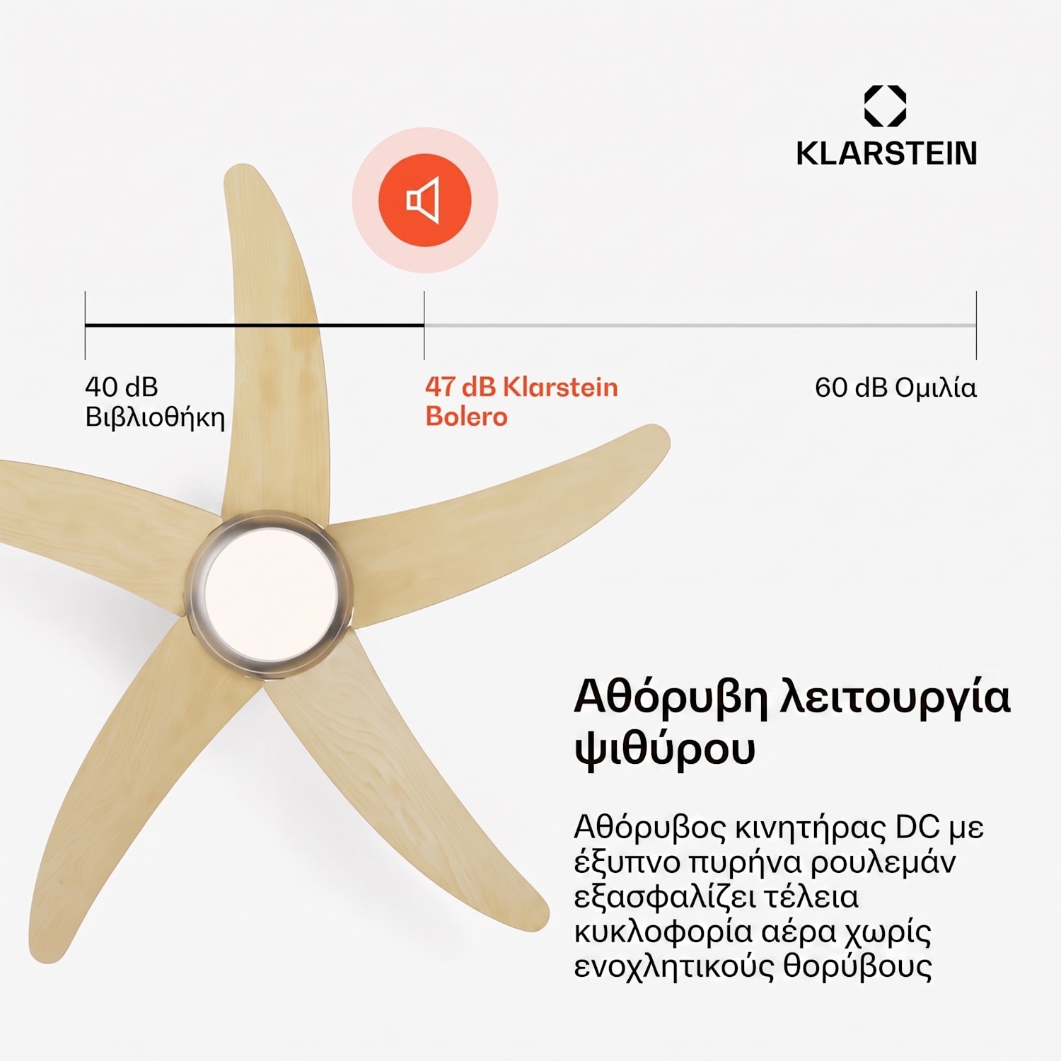 Bolero Smart 132 cm 55 W Ανεμιστήρας Οροφής με Φωτισμό Σφενδάμι 132 cm (δωμάτια 13–25 m²) | WIFI + Τηλεχειριστήριο | Maple