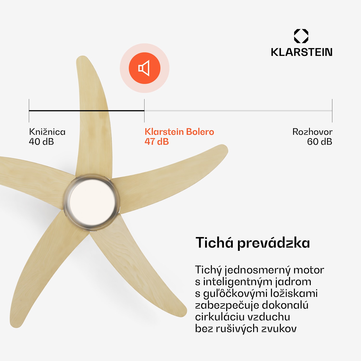 Bolero 2 v 1 Smart, stropný ventilátor, Ø 132 cm, svetlo 55 W, diaľkové ovládanie, ovládanie cez aplikáciu, 2 smery chodu 132 cm (izby 13–25 m²) | WIFI + diaľkové ovládanie | Javor