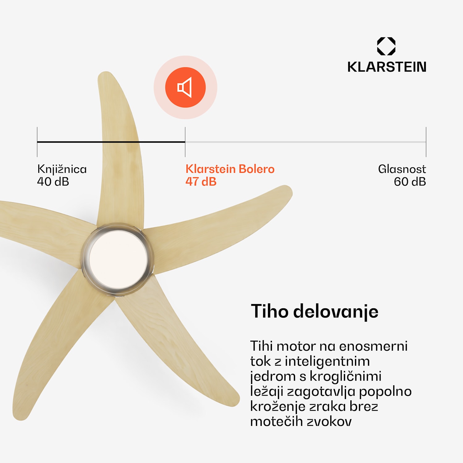 Bolero 2 v 1 Smart, stropni ventilator, Ø 132 cm, svetloba 55 W, daljinski upravljalnik, upravljanje prek aplikacije, dvosmerno delovanje 