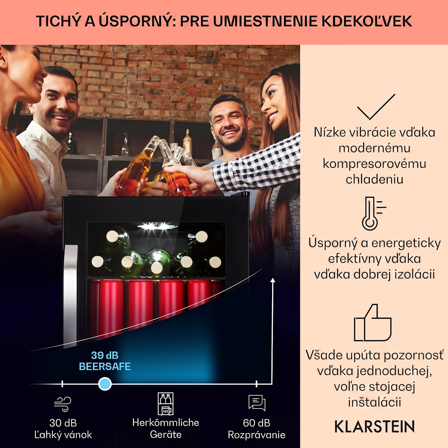 Beersafe 70 Craft Beer Edition, chladnička, 70 litrov, sklenené dvere, nehrdzavejúca oceľ 
