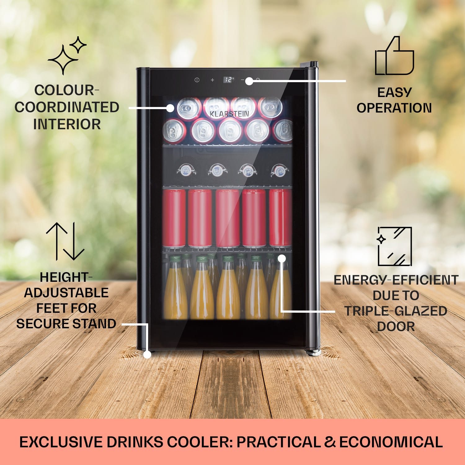 Beercave 70 Frigider 70 ltr 70 ltr 3 rafturi Ușă de sticlă triplu izolată Touch 