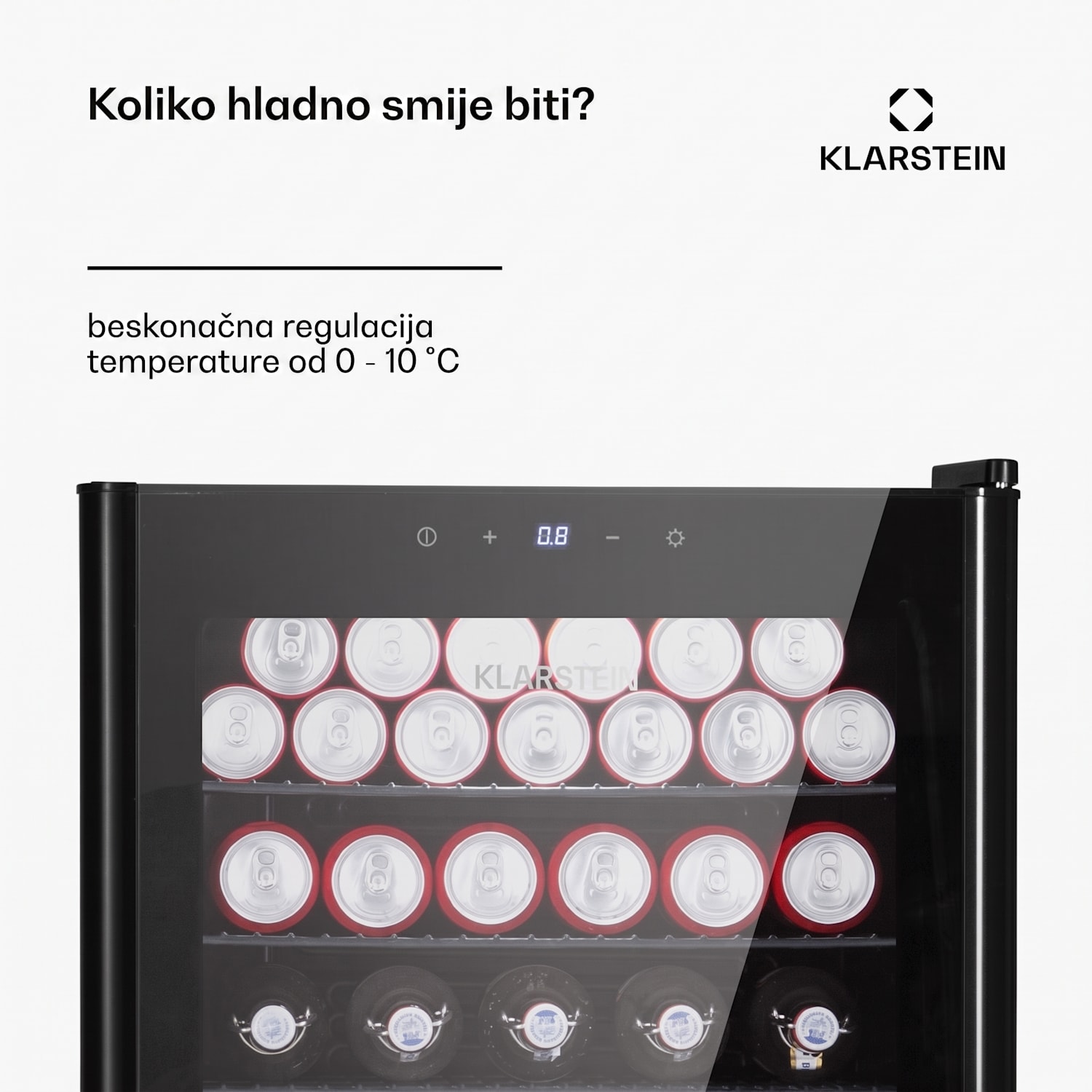 Beercave 115 Hladnjak 115 ltr 4 police Trostruka izo staklena vrata Touch 115 Ltr | Crna