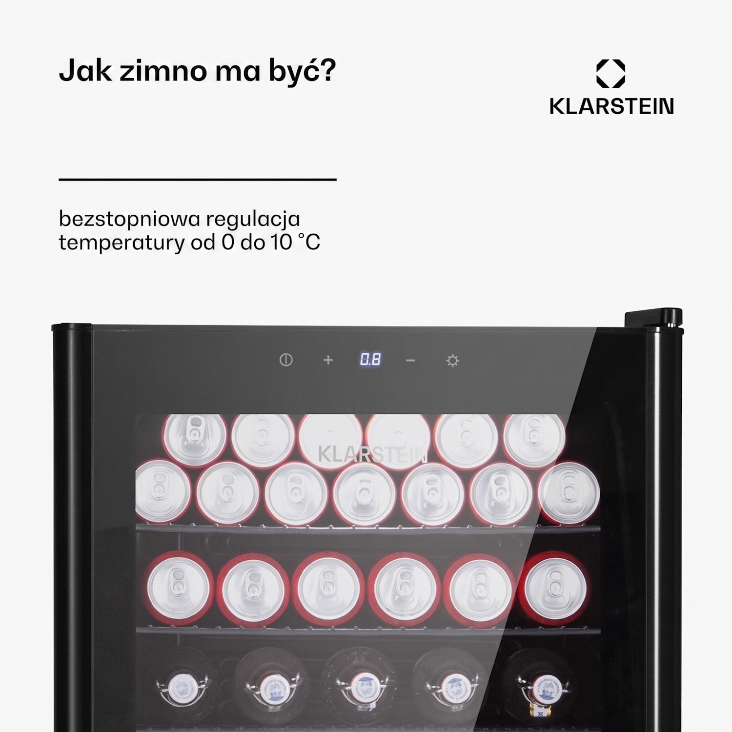 Beercave 115 Lodówka 115 l 4 półki Potrójnie izolowane szklane drzwi Touch 115 Ltr | Czarny