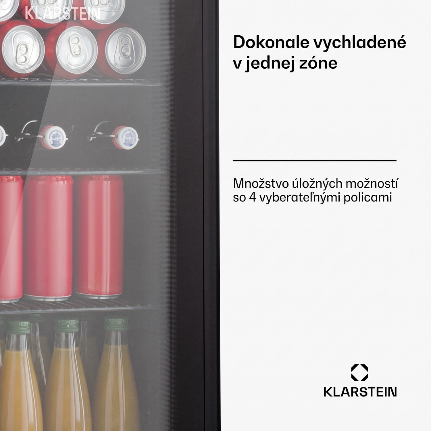 Beercave 115, chladnička, 115 l, 4 police, trojito izolované sklenené dvere, dotyková 115 litrov | Čierna