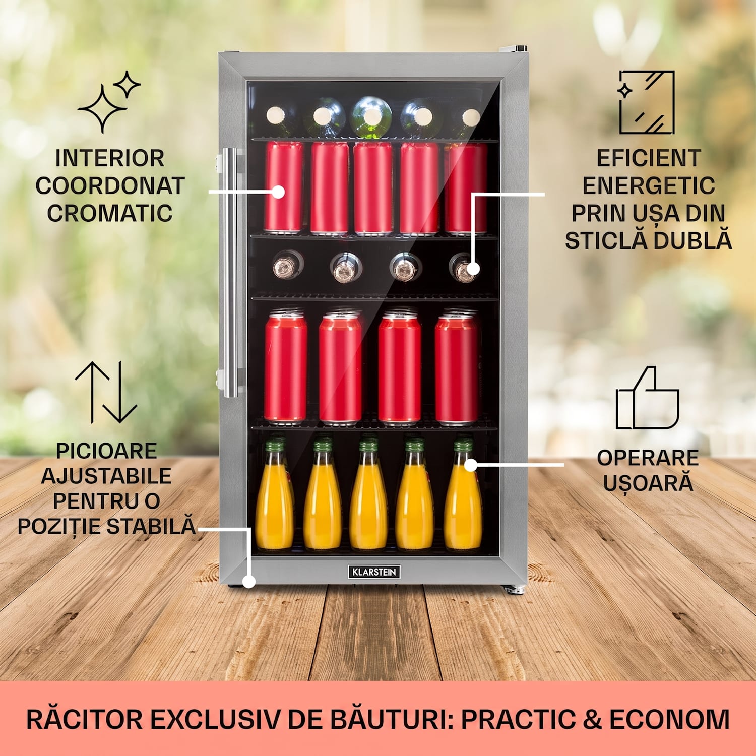 Beersafe 3XL, frigider, 98 l, 4 rafturi, 7 nivele, negre 98 Ltr | Negru | Argintiu
