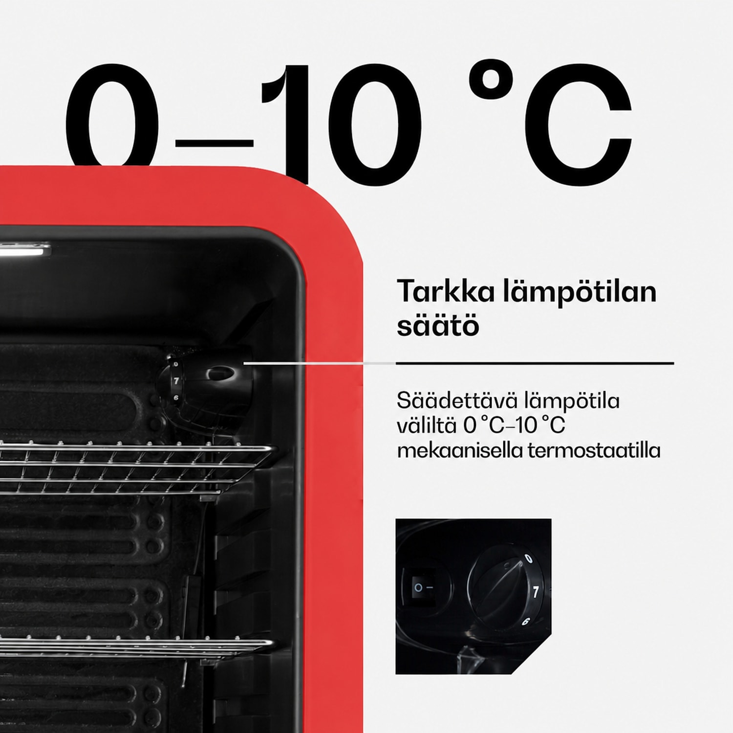 PopLife juomajääkaappi jääkaappi 0-10°C retromuotoilu 115 l | Punainen