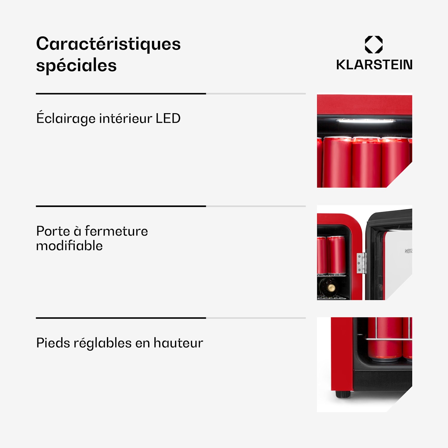 PopLife drankkoeler koelkast 0-10°C retro-design 115 ltr | Rood