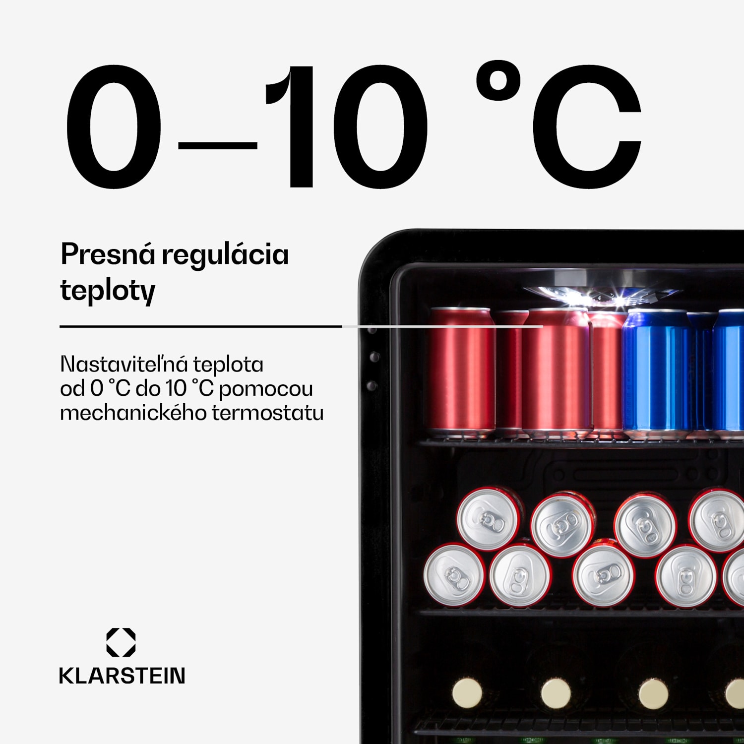 PopLife, chladnička na nápoje, chladnička, 70 l, 0-10°C, retro dizajn, LED 70 Ltr | Čierna