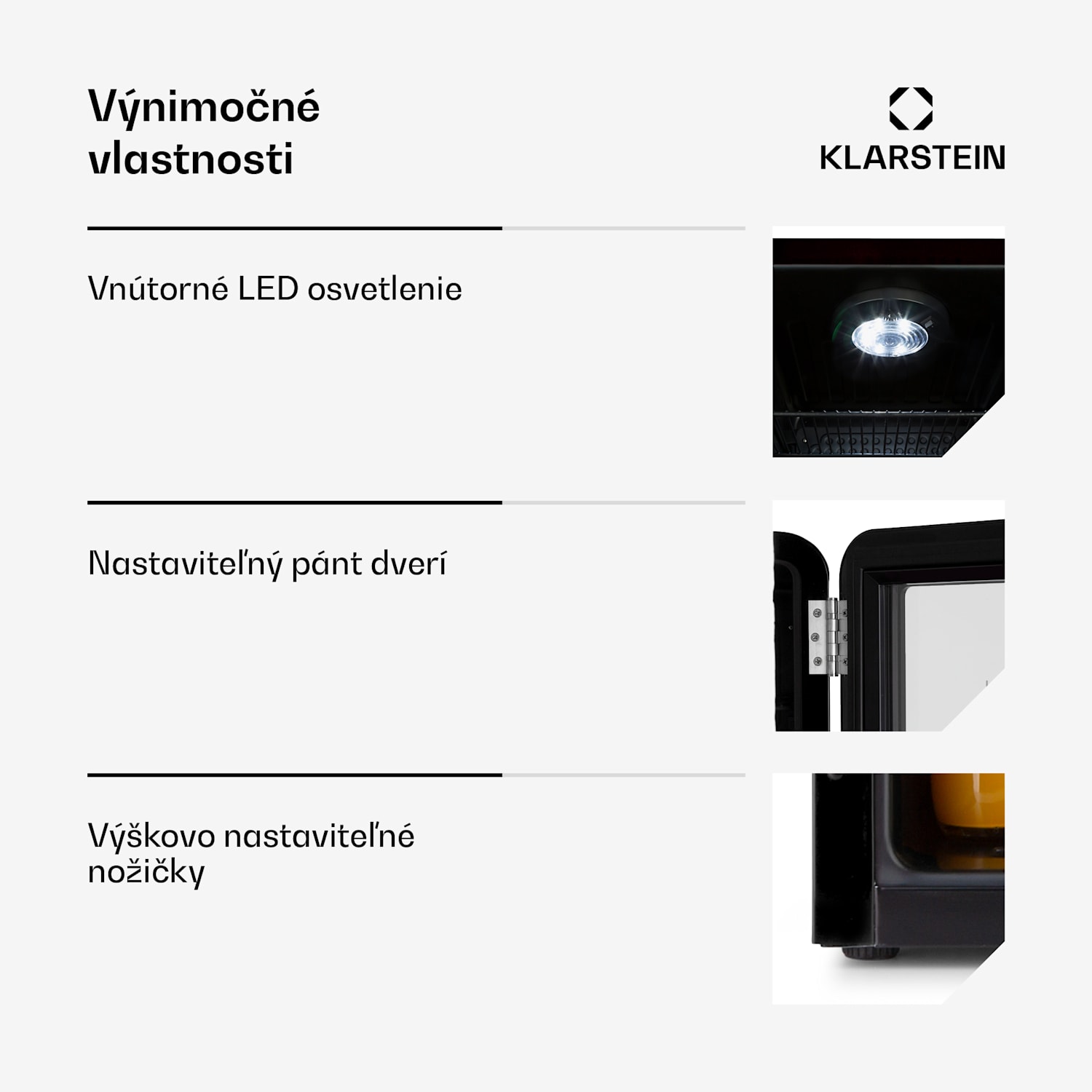 PopLife, chladnička na nápoje, chladnička, 70 l, 0-10°C, retro dizajn, LED 70 Ltr | Čierna
