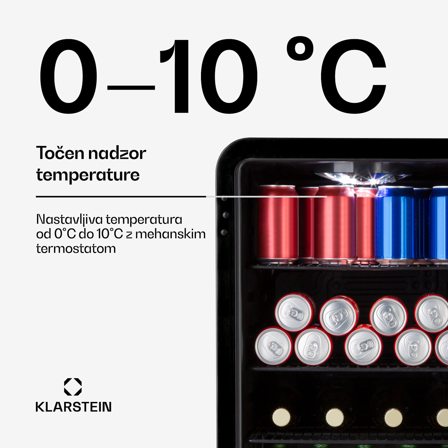 PopLife 70L, hladilnik za pijače, hladilnik, 70 litrov, 0 - 10 ° C, retro dizajn 70 Ltr | Črna