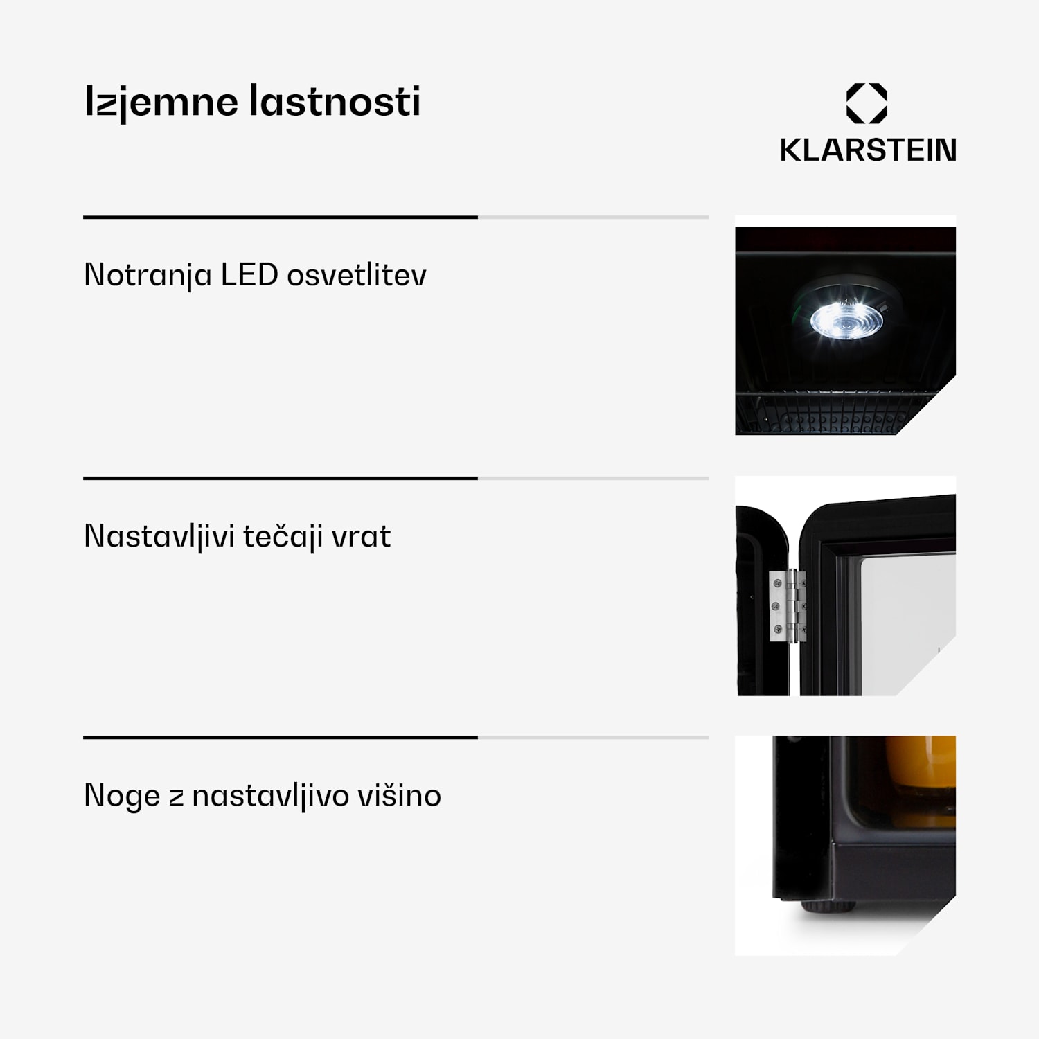 PopLife 70L, hladilnik za pijače, hladilnik, 70 litrov, 0 - 10 ° C, retro dizajn 70 Ltr | Črna