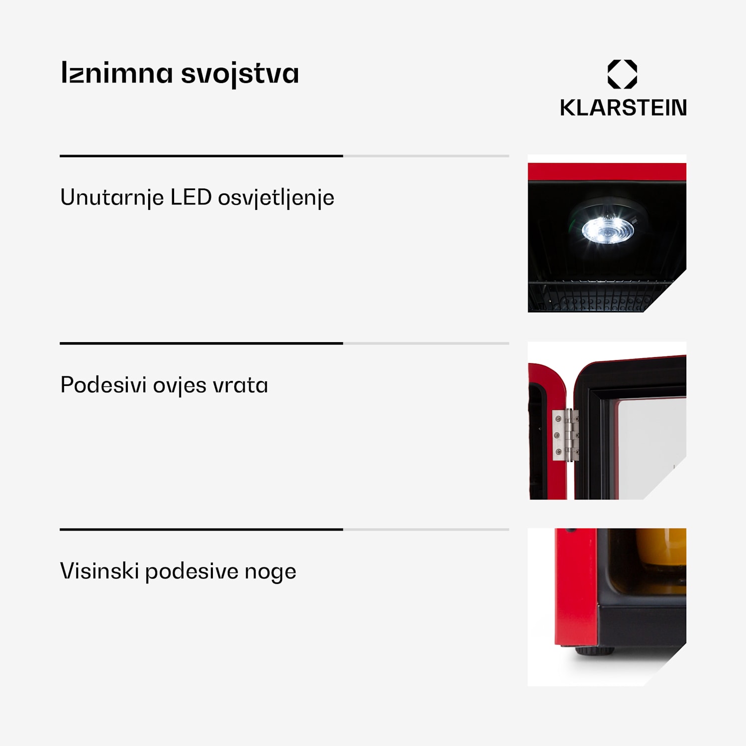 PopLife 70L, hladnjak za napitke, hladnjak, 70 litara, 0 - 10 ° C, retro dizajn 70 L | Crvena