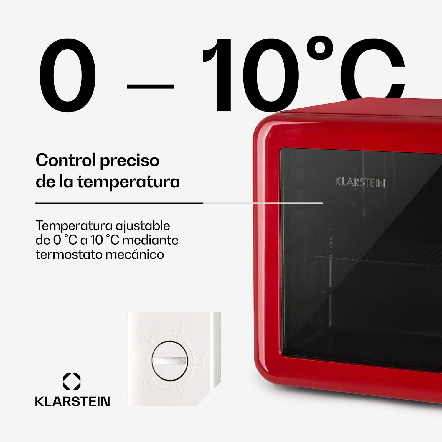 PopLife Nevera para bebidas de 0 a 10 °C diseño retro 48 L | Rojo