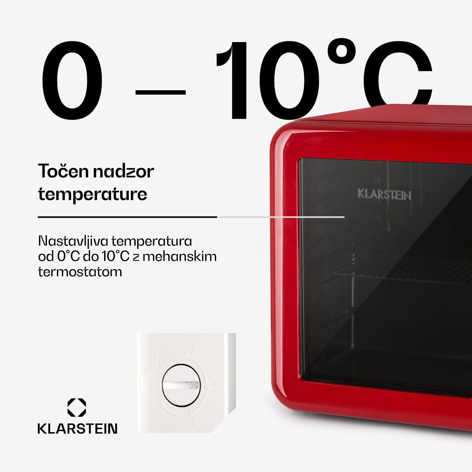 PopLife, hladilnik za pijače, 48 l, 0 - 10 °C, retro dizajn, rdeč 48 Ltr | Rdeča