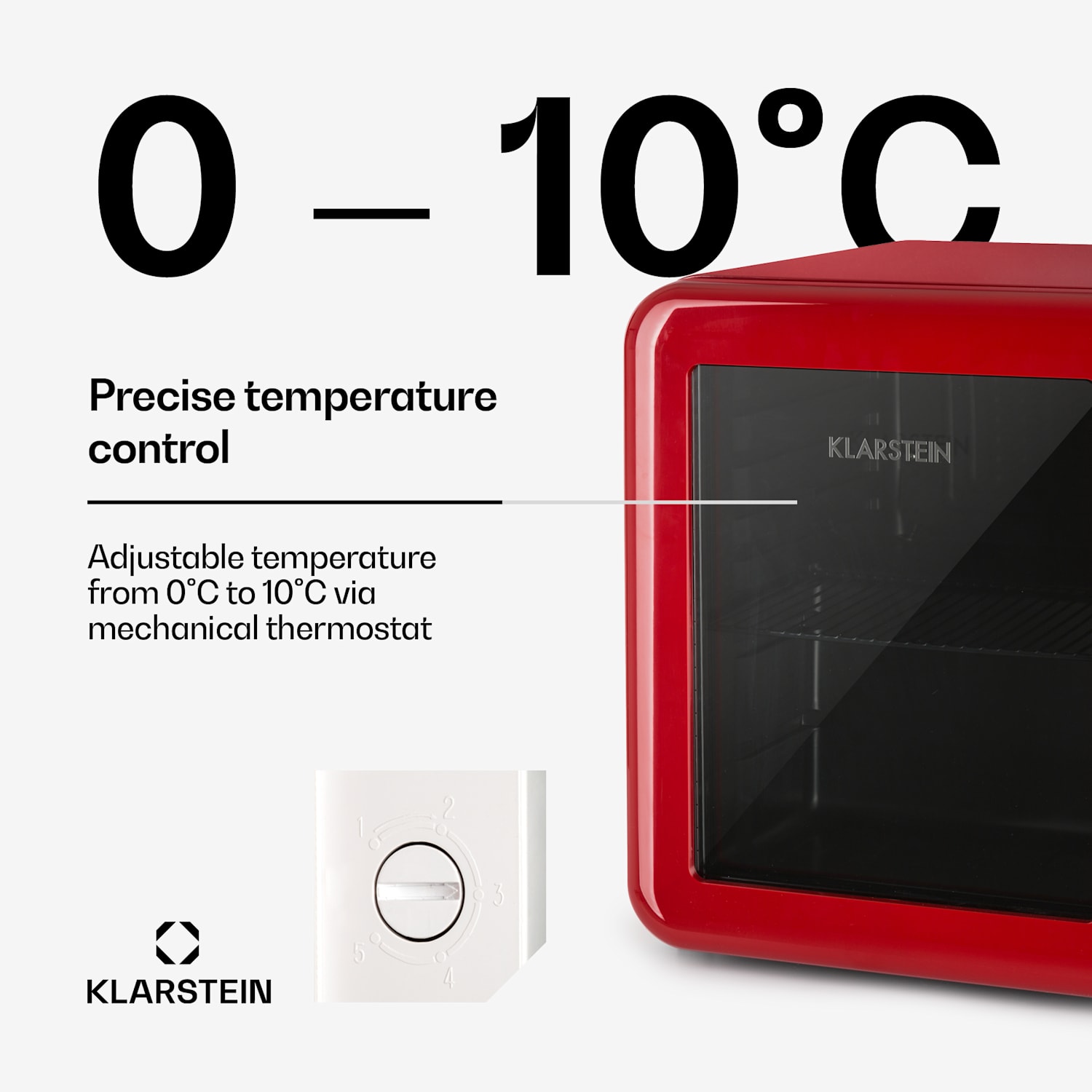 PopLife Beverage Cooler Fridge 0-10°C Retro Design 48 L | Red