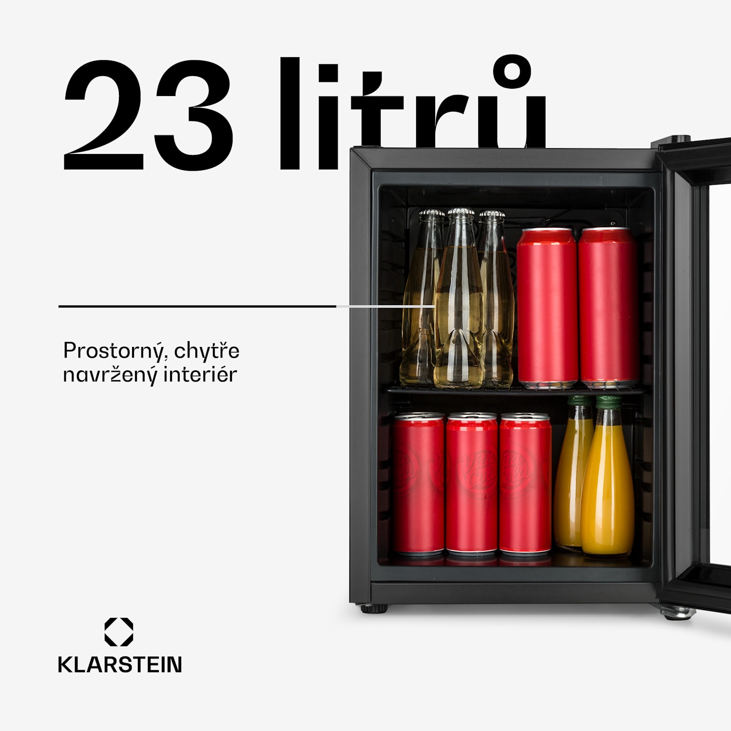 Harlem, lednice, energetická třída F, kovová mřížka, skleněné dveře 