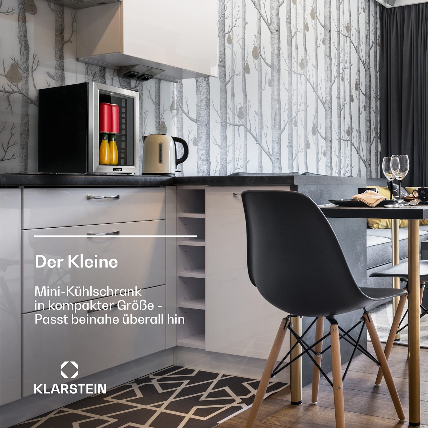Harlem Getränkekühlschrank 23 Liter 1 Metallrost Glastür 