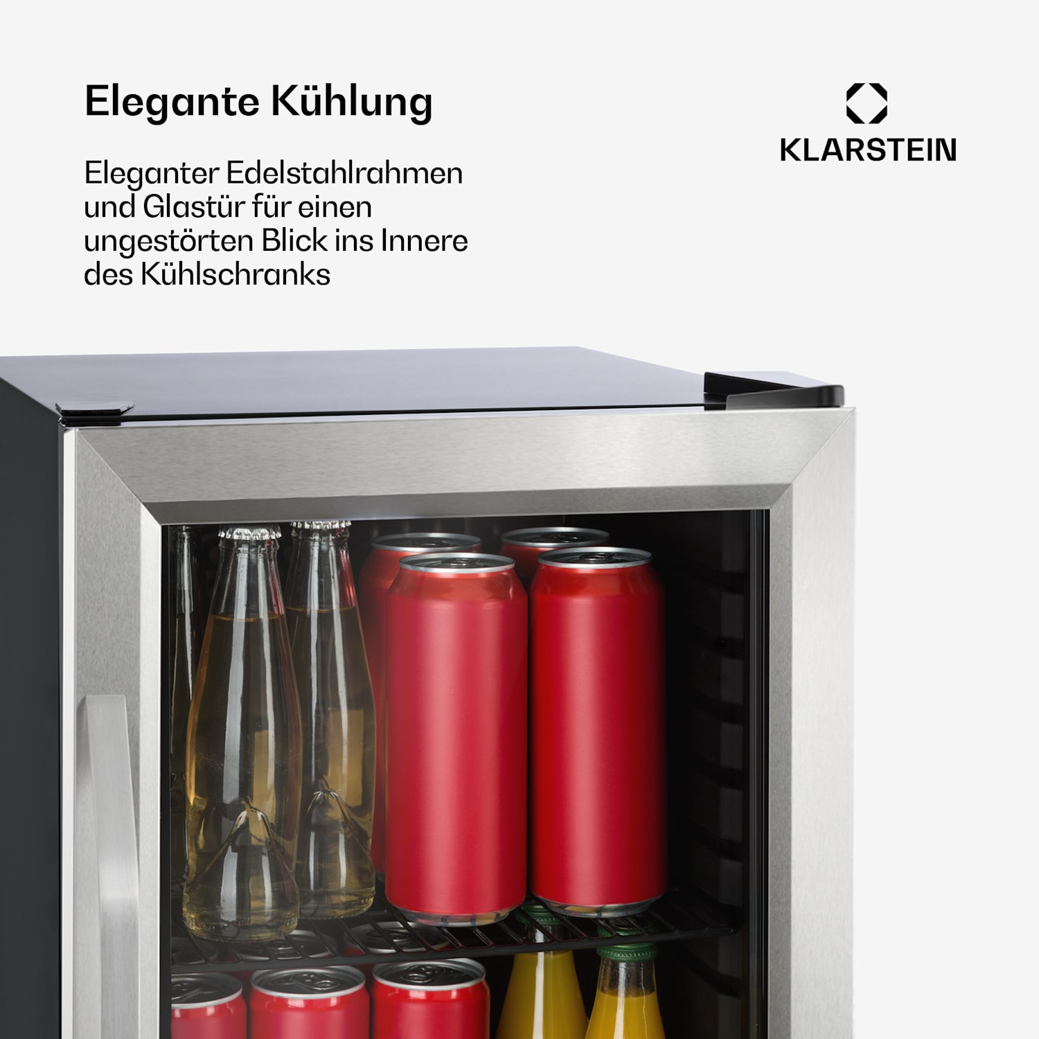 Harlem Getränkekühlschrank 23 Liter 1 Metallrost Glastür 