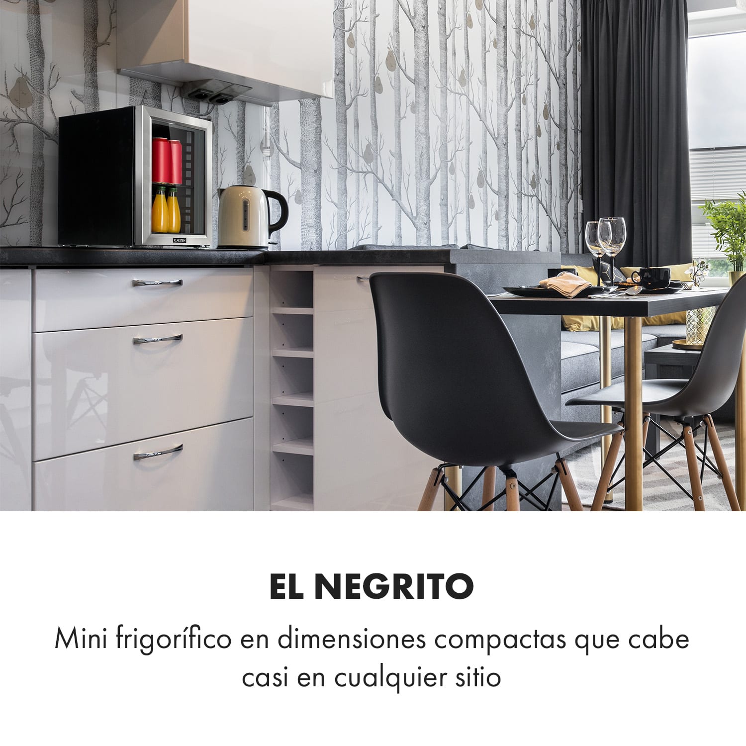 Nevera para bebidas Harlem 23 litros 1 estante metálico puerta de cristal 