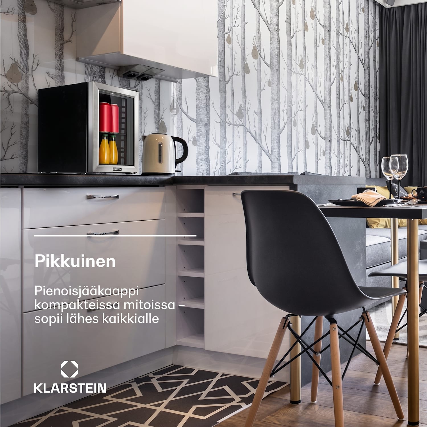 Harlem juomajääkaappi 23 litraa 1 metallihylly lasiovi 